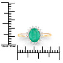 1.34 Carat Genuine Zambian Emerald and White Diamond 10K Yellow Gold Ring-3