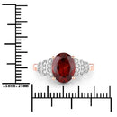 2.87 Carat Genuine Rhodolite and White Diamond 14K Rose Gold Ring-7