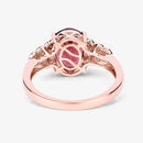 2.87 Carat Genuine Rhodolite and White Diamond 14K Rose Gold Ring-13
