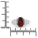 2.87 Carat Genuine Rhodolite and White Diamond 14K White Gold Ring-7