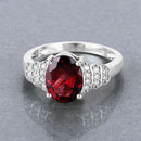 2.87 Carat Genuine Rhodolite and White Diamond 14K White Gold Ring-8