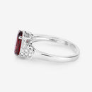 2.87 Carat Genuine Rhodolite and White Diamond 14K White Gold Ring-12