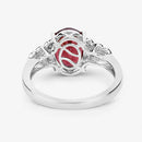 2.87 Carat Genuine Rhodolite and White Diamond 14K White Gold Ring-13