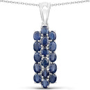 10.40 Carat Genuine Blue Sapphire .925 Sterling Silver 3 Piece Jewelry Set (Ring, Earrings, and Pendant w/ Chain)-7
