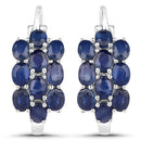 10.40 Carat Genuine Blue Sapphire .925 Sterling Silver 3 Piece Jewelry Set (Ring, Earrings, and Pendant w/ Chain)-8