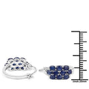 10.40 Carat Genuine Blue Sapphire .925 Sterling Silver 3 Piece Jewelry Set (Ring, Earrings, and Pendant w/ Chain)-9