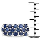 10.40 Carat Genuine Blue Sapphire .925 Sterling Silver 3 Piece Jewelry Set (Ring, Earrings, and Pendant w/ Chain)-10
