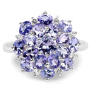 3.37 Carat Genuine Tanzanite and White Topaz .925 Sterling Silver Ring-6