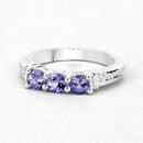 1.11 Carat Genuine Tanzanite .925 Sterling Silver Ring-8
