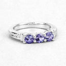 1.11 Carat Genuine Tanzanite .925 Sterling Silver Ring-9