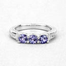 1.11 Carat Genuine Tanzanite .925 Sterling Silver Ring-12