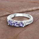 1.11 Carat Genuine Tanzanite .925 Sterling Silver Ring-14