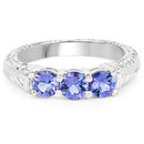 1.11 Carat Genuine Tanzanite .925 Sterling Silver Ring-7