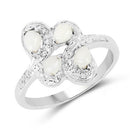 0.60 Carat Genuine Opal .925 Sterling Silver Ring-4