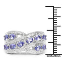 1.71 Carat Genuine Tanzanite and White Diamond .925 Sterling Silver Ring-7