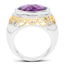 6.92 Carat Genuine Amethyst .925 Sterling Silver Ring-5