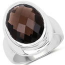 7.90 Carat Genuine Smoky Quartz .925 Sterling Silver Ring-4