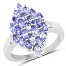 1.84 Carat Genuine Tanzanite .925 Sterling Silver Ring-4