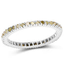 0.57 Carat Genuine Yellow Diamond .925 Sterling Silver Ring-4
