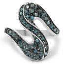 0.76 Carat Genuine Blue Diamond .925 Sterling Silver Ring-6