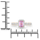 0.80 Carat Genuine Pink Sapphire and White Diamond 14K Yellow Gold Ring-7