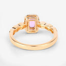0.80 Carat Genuine Pink Sapphire and White Diamond 14K Yellow Gold Ring-13