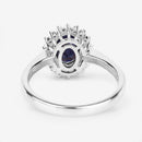1.73 Carat Genuine Blue Sapphire and White Diamond 14K White Gold Ring-7