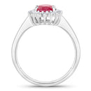 1.64 Carat Genuine Ruby and White Diamond 14K White Gold Ring-2