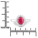 1.64 Carat Genuine Ruby and White Diamond 14K White Gold Ring-3