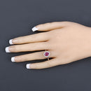 1.64 Carat Genuine Ruby and White Diamond 14K White Gold Ring-5