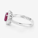 1.64 Carat Genuine Ruby and White Diamond 14K White Gold Ring-6