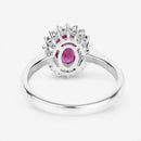 1.64 Carat Genuine Ruby and White Diamond 14K White Gold Ring-7