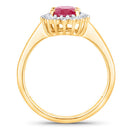 1.64 Carat Genuine Ruby and White Diamond 14K Yellow Gold Ring-2