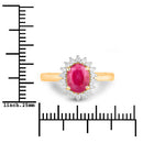 1.64 Carat Genuine Ruby and White Diamond 14K Yellow Gold Ring-3
