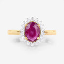 1.64 Carat Genuine Ruby and White Diamond 14K Yellow Gold Ring-8