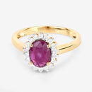 1.64 Carat Genuine Ruby and White Diamond 14K Yellow Gold Ring-9