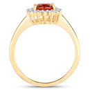 1.87 Carat Genuine Spessartite Garnet and White Diamond 14K Yellow Gold Ring-6