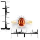 1.87 Carat Genuine Spessartite Garnet and White Diamond 14K Yellow Gold Ring-7