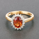 1.87 Carat Genuine Spessartite Garnet and White Diamond 14K Yellow Gold Ring-9
