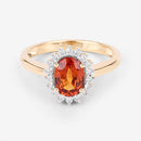 1.87 Carat Genuine Spessartite Garnet and White Diamond 14K Yellow Gold Ring-12