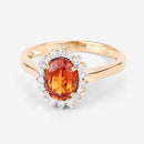 1.87 Carat Genuine Spessartite Garnet and White Diamond 14K Yellow Gold Ring-13