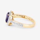 1.79 Carat Genuine Iolite and White Diamond 14K Yellow Gold Ring-12