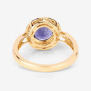 1.79 Carat Genuine Iolite and White Diamond 14K Yellow Gold Ring-13