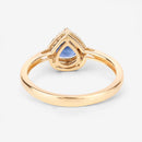 0.73 Carat Genuine Blue Sapphire and White Diamond 14K Yellow Gold Ring-13