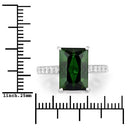 6.16 Carat Genuine Green Tourmaline and White Diamond 14K White Gold Ring-7