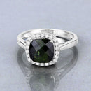 2.64 Carat Genuine Green Tourmaline and White Diamond 14K White Gold Ring-9