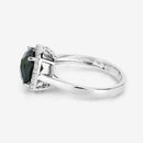 2.64 Carat Genuine Green Tourmaline and White Diamond 14K White Gold Ring-11
