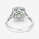 2.64 Carat Genuine Green Tourmaline and White Diamond 14K White Gold Ring-13