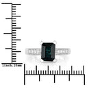 1.91 Carat Genuine Green Tourmaline and White Diamond 14K White Gold Ring-7