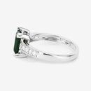 1.91 Carat Genuine Green Tourmaline and White Diamond 14K White Gold Ring-12